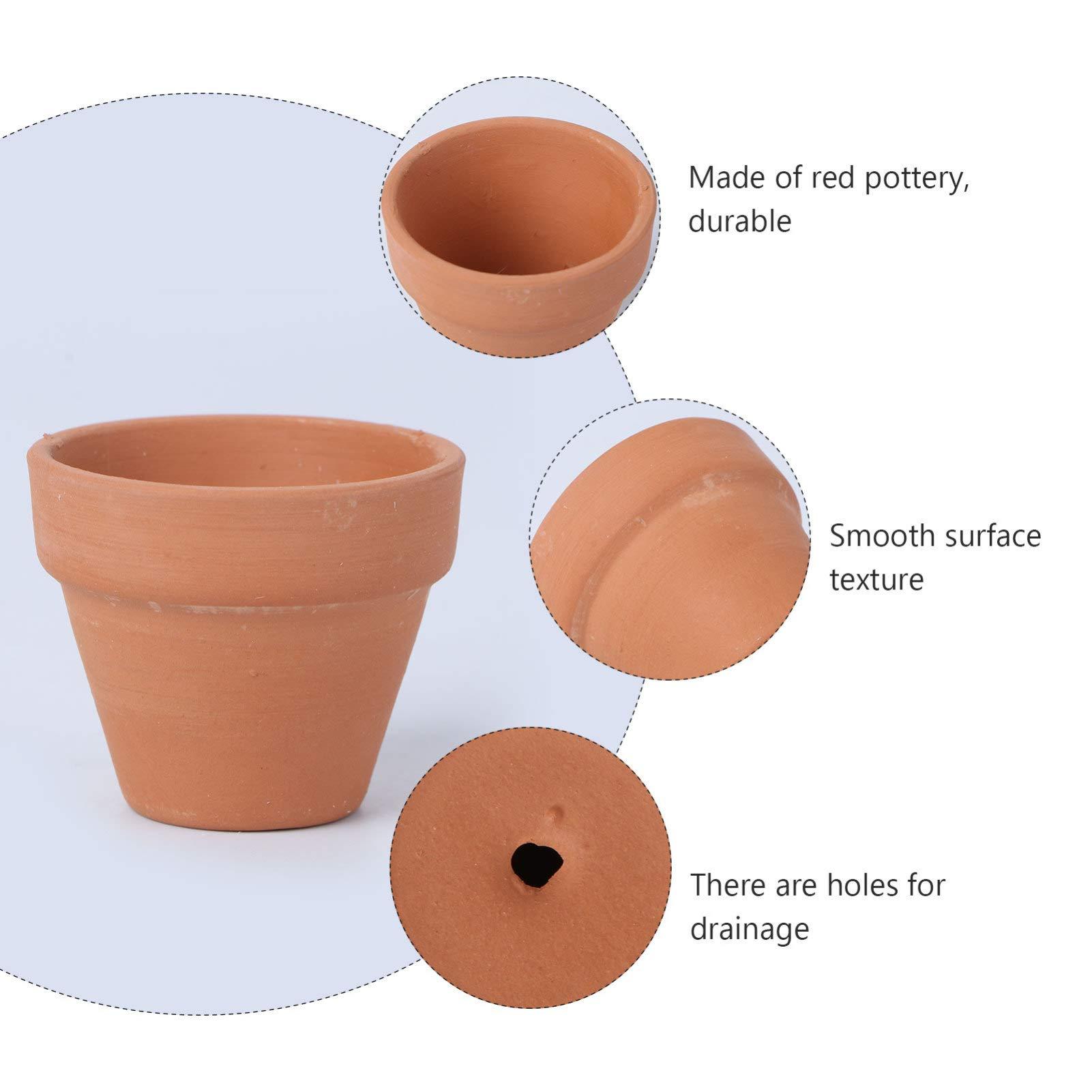 Happyyami 10pcs 4. 5x4cm Small Mini Terracotta Pot Red Pottery Nursery Pot Cactus Flower Pots Succulent Planter Pot with Drainage Hole for Gardening Garden Balcony 3