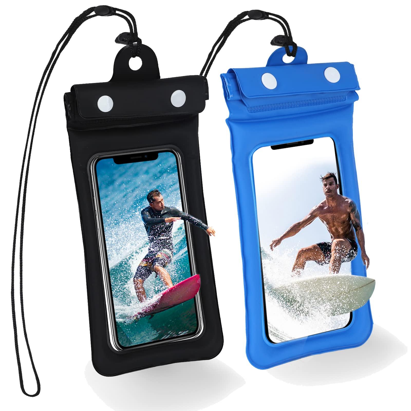 Waterproof Phone Pouch, Waterproof Phone Case with Lanyard for Swimming/Diving/Rafting, Waterproof Bag for iPhone 14 13 12 11 Pro Max XR X XS Samsung S23 Huawei Mate 50 Pro up to 7" (Black)