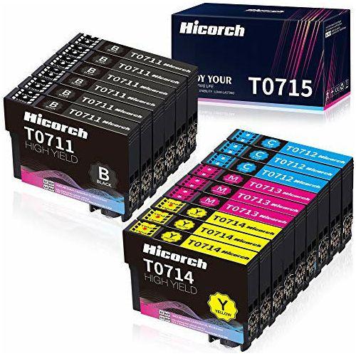 Hicorch T0715 Multipack Ink Cartridges Replacement for Epson T0711 T0712 T0713 T0714 Compatible with Epson Stylus SX200 SX210 SX215 SX218 SX400 SX415 SX515W DX4000 DX4400 D92 DX8400 DX8450 (15 Pack) 0