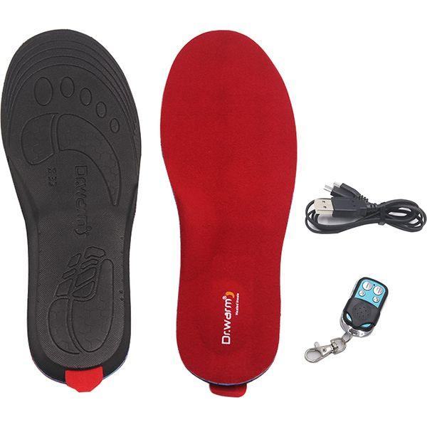 Wireless Heated Insoles, Remote Control Heating Insoles, Rechargeable Battery Heated Insoles with Arch Support Foot Warmer for Hunting Fishing Hiking Red (Large EUROP SIZE:41-45) 1