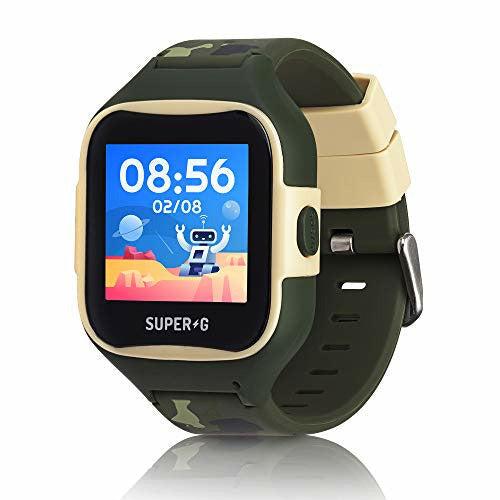 SUPER-G BLAST - Smartwatch for Kids - Camo Green - Two-way Calls, Voice and Text Messages, GPS Tracker, Designed in EU, GDPR Compliant, Award-Winning Model 0