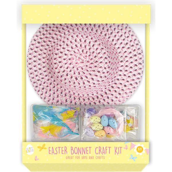 Amamitrade Create Your Own Easter Bonnet - Easter Bonnet Craft Kit - Fun Easter Decoration for Kids - Pink Colour - Girls Fun Activity - Easter 2024