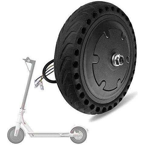 GLDYTIMES Motor with Explosion Proof Honeycomb Structure Anti-Skid Wheel non-slip Tire Set Replacement for Xiaomi Mijia M365 Pro Electric Scooter (Front Wheel with 350W Motor)