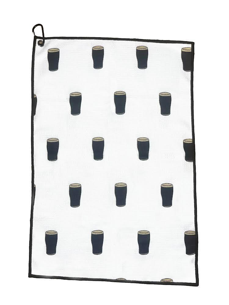 Chippi Golf Accessories Pint of Stout Golf Towel, Waffle Microfiber Design with Heavy Duty Carabiner Clip 3