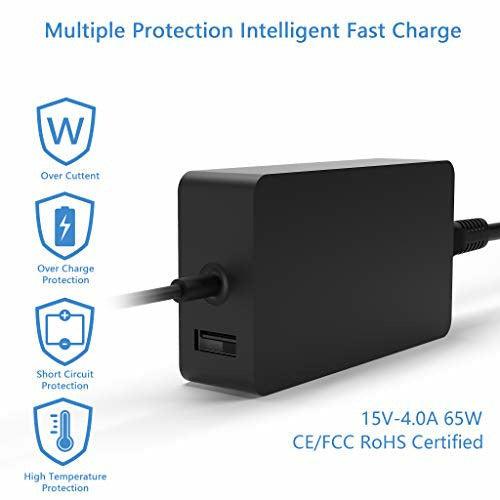 Surface Pro Charger 65W, 15V 4A 65W(Compatible with 44W, 36W) Power Supply Adapter Compatible with Surface Pro 3/4/5/6/7 & Surface Laptop & Surface Go Charger - CE& FCC Certificated 2