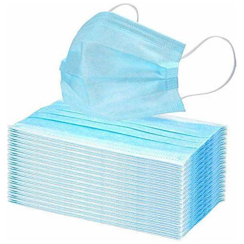 3 Layer Safety Disposable Face Masks | Protective Nose and Mouth Covering | Sealed Bag | 50PCS 0