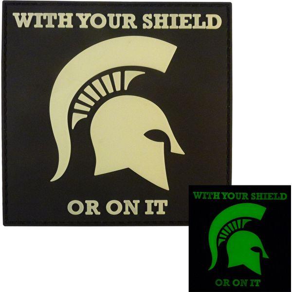 2AFTER1 WITH YOUR SHIELD OR ON IT Spartan Helmet Morale US Navy Seals PVC Rubber Touch Fastener Patch 0