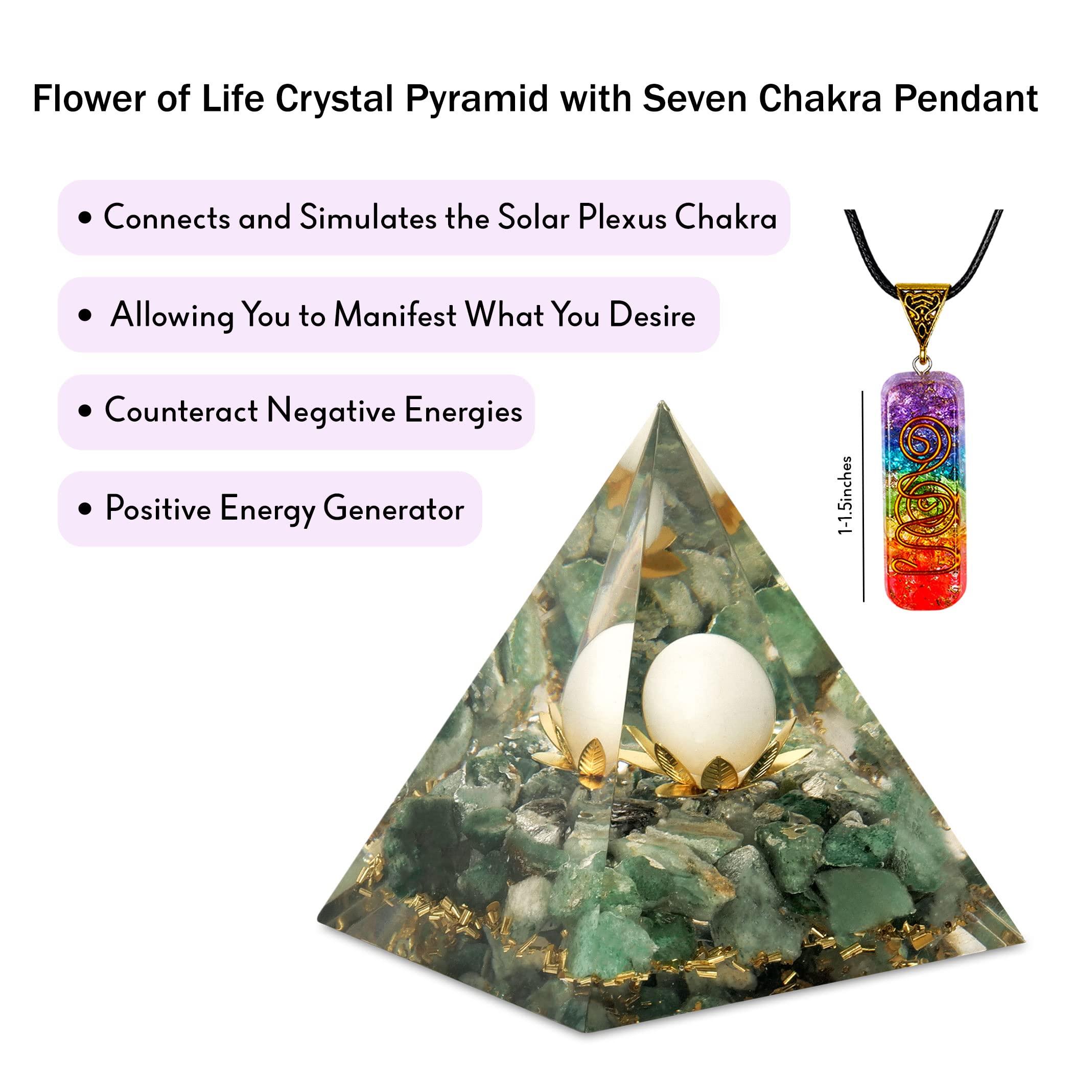 ABHISUBYACrystal Pyramid - Crushed Stone Crystals and Gems Moonstone Crystal Energy Tower Protection Positive Generator Nature Reiki Jewelry- Attract Wealth Wisdom, 1.0 count 2