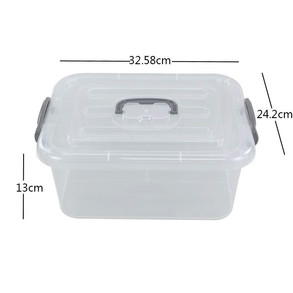 Zerdyne Set of 6 Clear Storage Boxes, 8 L Plastic Latching Storage Box Container 1