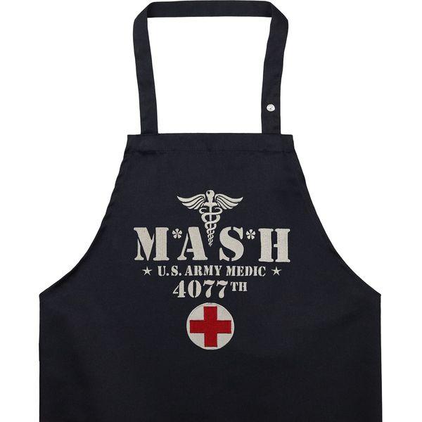 EXPRESS-STICKEREI Cooking apron unisex Adjustable Kitchen Aprons with Pocket | adjustable neck strap (MASH U.S. Army Medic 4077 - Grillschürze)