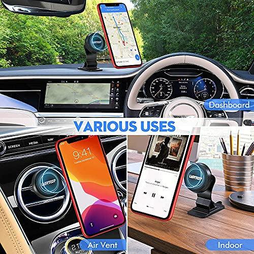 UVERTOOP Car Phone Holder [2 Pack], Stronger Magnetic Phone Car Mount Holder Air Vent 2 in 1 Phone Holder for Car Dashboard Phone Mount for iPhone 12 11 Pro Xs Max XR 8 7 Plus Galaxy S10 and More 1