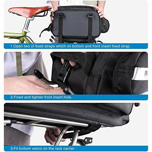 UBORSE Bike Pannier Bag Waterproof Bicycle Trunk Bag 12L Bike Rear Rack Carrier Bag Cycling Storage Pouch with Rain Cover 4