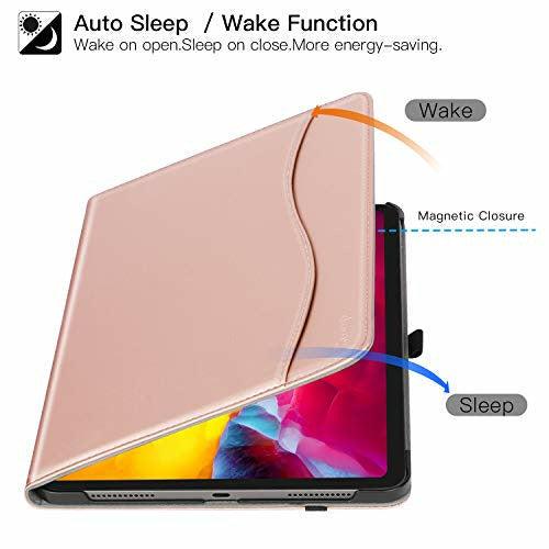 ZtotopCase Case for New iPad Pro 11 2020 Case, Premium Leather Folio Stand Case Smart Cover with Auto Sleep/Wake, Supports iPad Pencil Charging for 2020 iPad Pro 11 Inch 2nd Generation,Rose 3