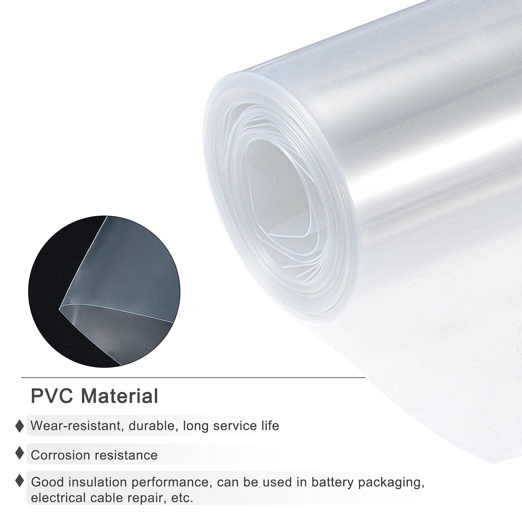 sourcing map Battery Wrap PVC Heat Shrink Tubing 127mm Dia 200mm Flat 10 Feet Clear Good Insulation for Battery Pack 2