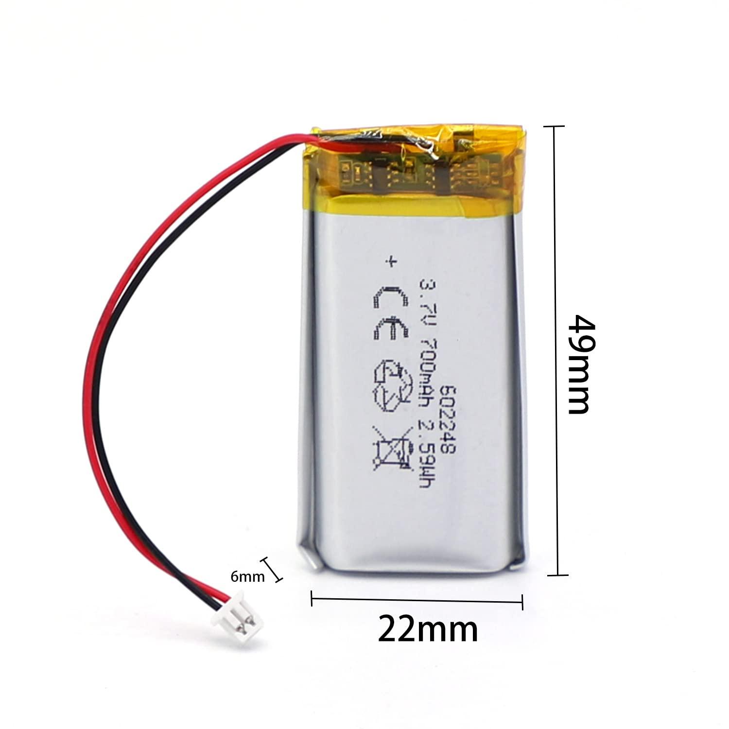 SHAWOROCE 602248 3.7V 700mAh Li-Po Battery Replacement fits Sena SMH10 SMH10R SMH10D SMH10-11 SR10 Intercom Bluetooth Headset Motorcycles Built-in Battery+3 JST Plug 3