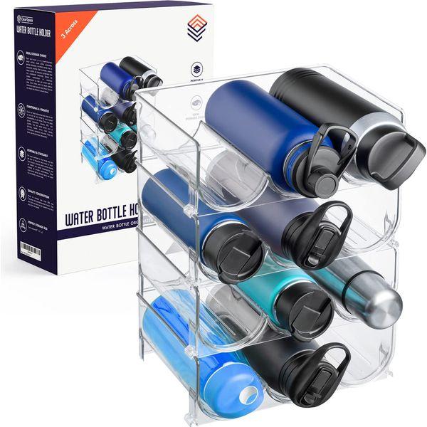 CLEARSPACE Water Bottle Organizer/Holder- Perfect for Pantry, Home Storage, Kitchen Countertop Organization (4 Pack) 0