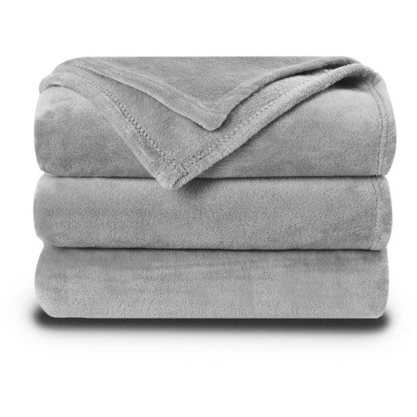 VOTOWN HOME Fleece Throw Blankets, Fluffy Soft Sofa Throws Blanket for bed, Lightweight Fit All Season Flannel Couch Blanket, Queen Size 220x240cm Light Grey 0