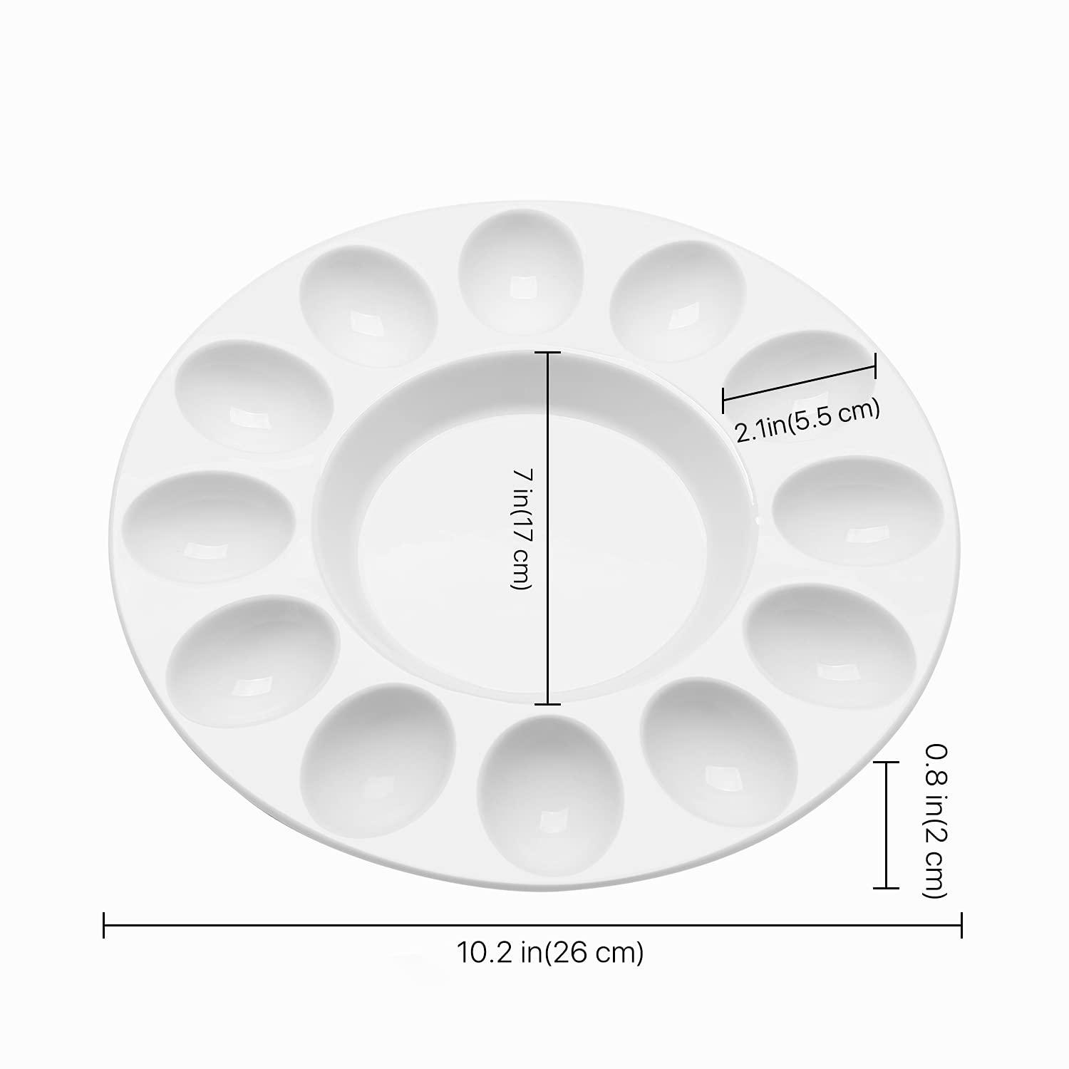 Flexzion Deviled Egg Tray - Ceramic White Porcelain 12 Cup Eggs (2 Pack) Serving Tray Catering Platter for Hard Boiled Devil Eggs, Easter Eggs Holder & Deserts Unique Decorative Kitchen Dish Plate 2