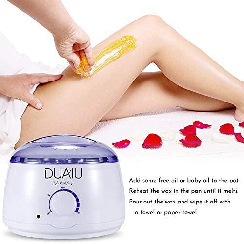 Waxing Kit DUAIU Wax Pot Professional Wax Warmer for Women Home Waxing Hair Removal kit with 4 Bags Hard Wax Beans & 4 Applicator Silicone Sticks for Body Underarm Bikini Gentle Hair Removal Rapidly 3