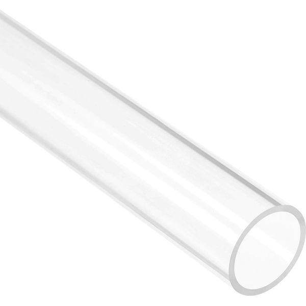 sourcing map Clear Rigid Acrylic Pipe 21mm ID x 25mm OD x 0.5m Round Tube Tubing 3