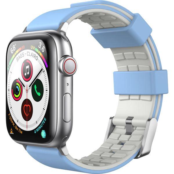 AhaStyle Duotone Strap for Apple Watch Series 7 45mm 44mm 42mm, Breathable Silicone Band Strap Wristband Compatible with Apple Watch Series SE 7/6/5/4/3/2/1 Apple Watch Straps Duotone Bands (Sky Blue, Gray, 45mm/44mm/42mm)