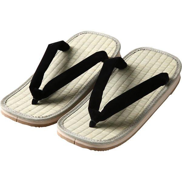 Edoten Japan Zouri Sandals Black Setta Igusa Black Size: XXL 1