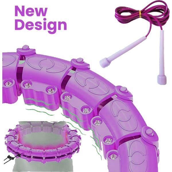 LIMIVA Smart Weighted Hula Hoop 28 Detachable Knots With Skipping Rope For Adults, Smart Weighted Hula Hoop With 360 Auto-Spinning Ball For Children and Adults Fitness (Purple) 1
