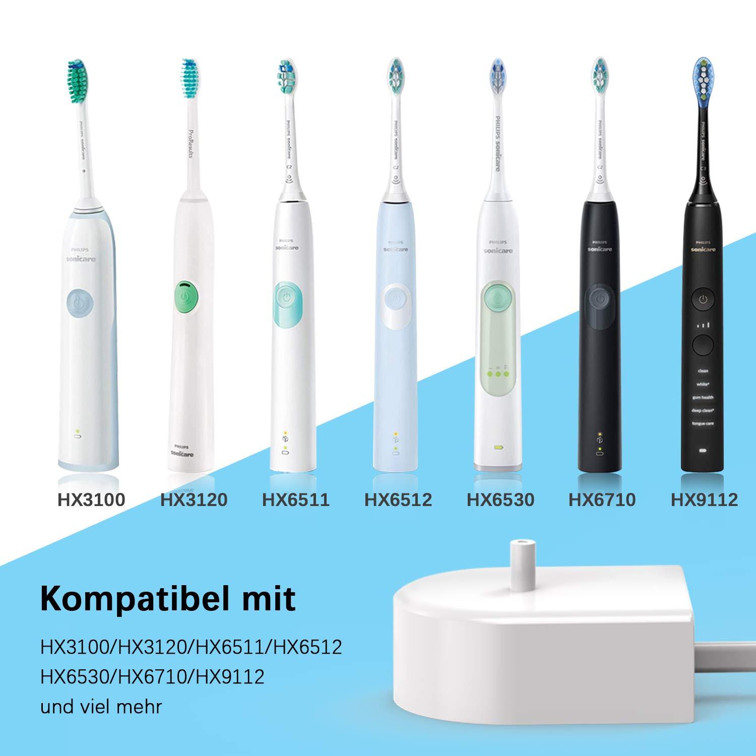 Replacement Electric Toothbrush Charger HX6100 Charging Station Suitable for Philips HX6000 Series HX6150 HX6750 HX3000 HX8000 HX9000, Waterproof IPX7 Power Cable Inductive Charging Station Type 6100 1