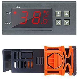 KETOTEK Temperature Controller STC1000, Digital Thermostat Dual Relay AC 220V Temperature Calibration with NTC Sensor Probe, Freezer Incubator Heating Cooling 1