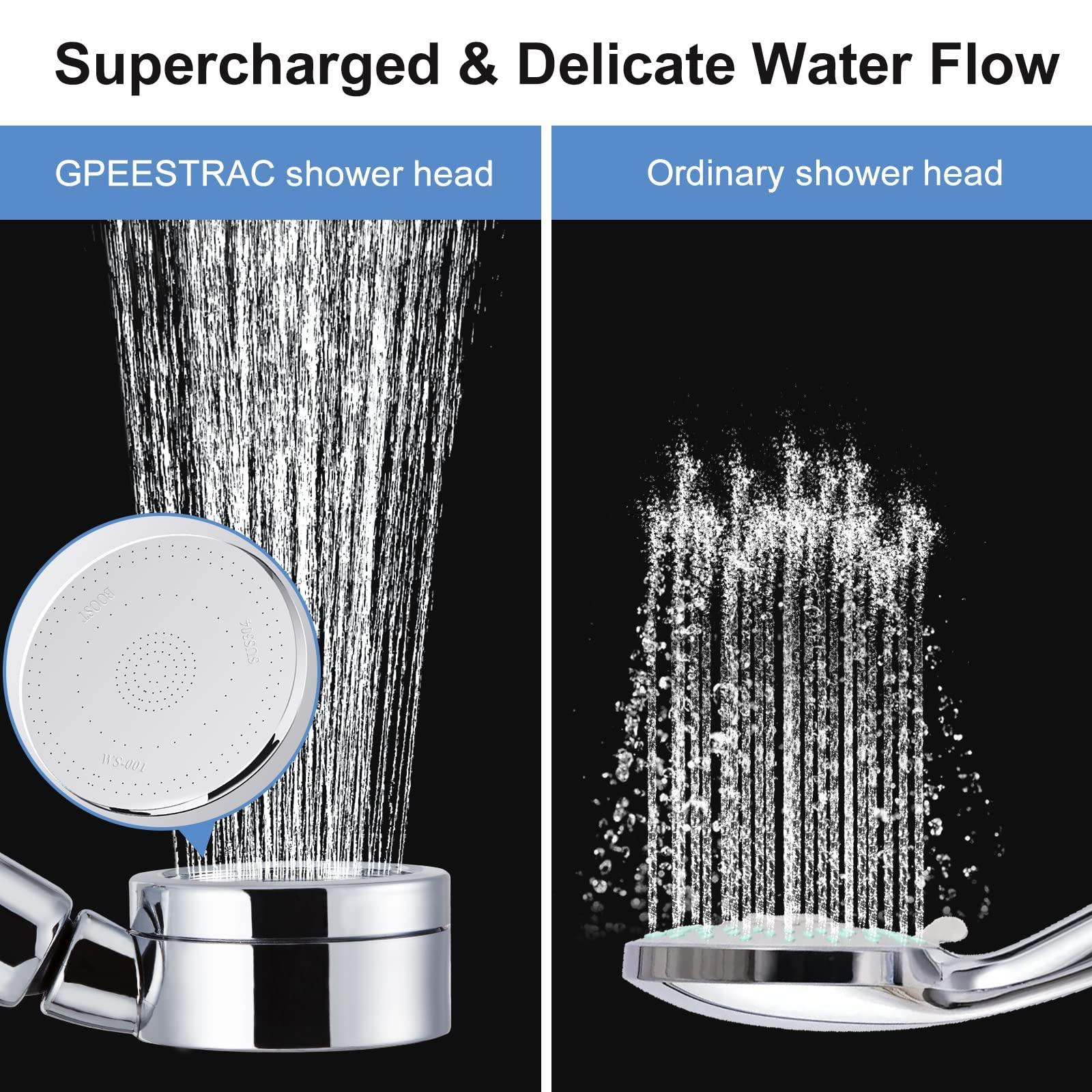 Shower Head and Hose High Pressure Water Saving Handheld Showers with 3 Modes Spray Filter Shower Heads for Water Cleaning Shower Head with Extra Replaceable Filter Core 1