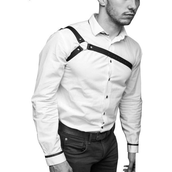 Men's Leather Chest Body Harness Belt Adjustable Buckle Straps Club Wear Costume(LM001) 2