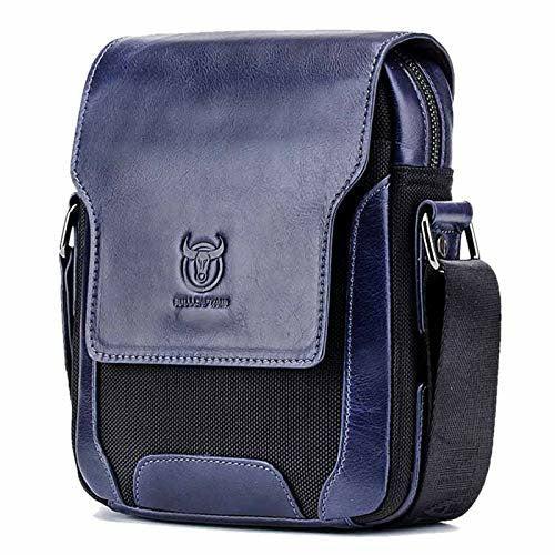 BAIGIO Leather Shoulder Bag for Men Stylish Crossbody Messenger Satchel Side Bag for Commuter Work School Business Travel-Dark Blue 0