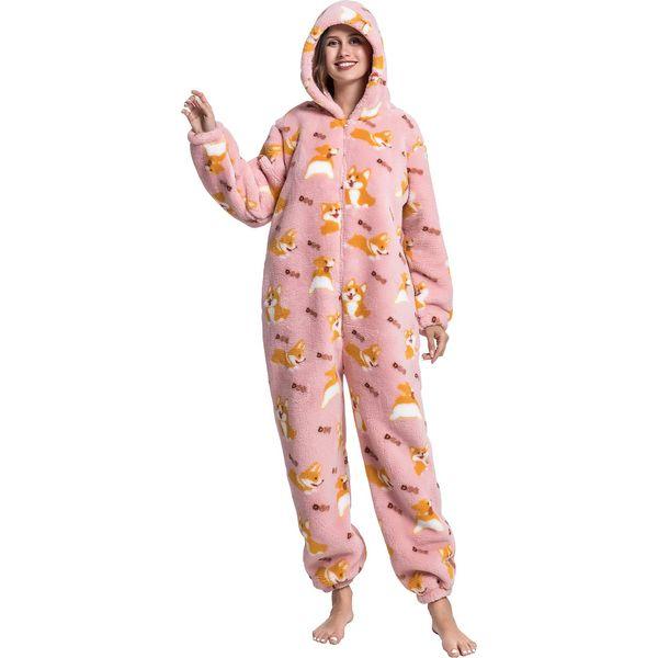 JULGIRL Unisex Adult Animal Onesie Fleece Pyjamas Cosplay Hooded Flannel Sleepwear Fluffy Plush Pajamas 0