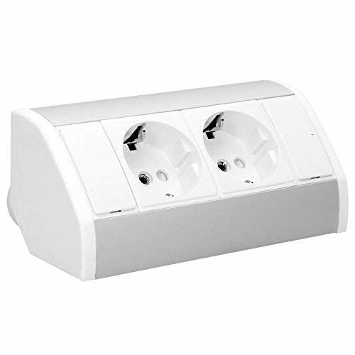 ORNO GM-9005/W-G(GS) Corner Socket 2-Way with Child Lock, 45Â° Assembly, 3680 W, for Cakes, Office and Worktop 0
