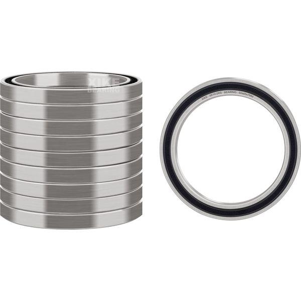 XIKE 6810-2RS Ball Bearings 50x65x7mm, Grease and Bearing Steel & Double Rubber Seals,6810RS Deep Groove Ball Bearing with Shields, 10 in a Pack 0