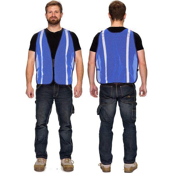 KAYGO Hi Vis Vests 10 Pack,Hi viz Vest, Reflective High Visibility Safety Waistcoat, Silver Stripe, for Men and Women, One size (Blue) 3
