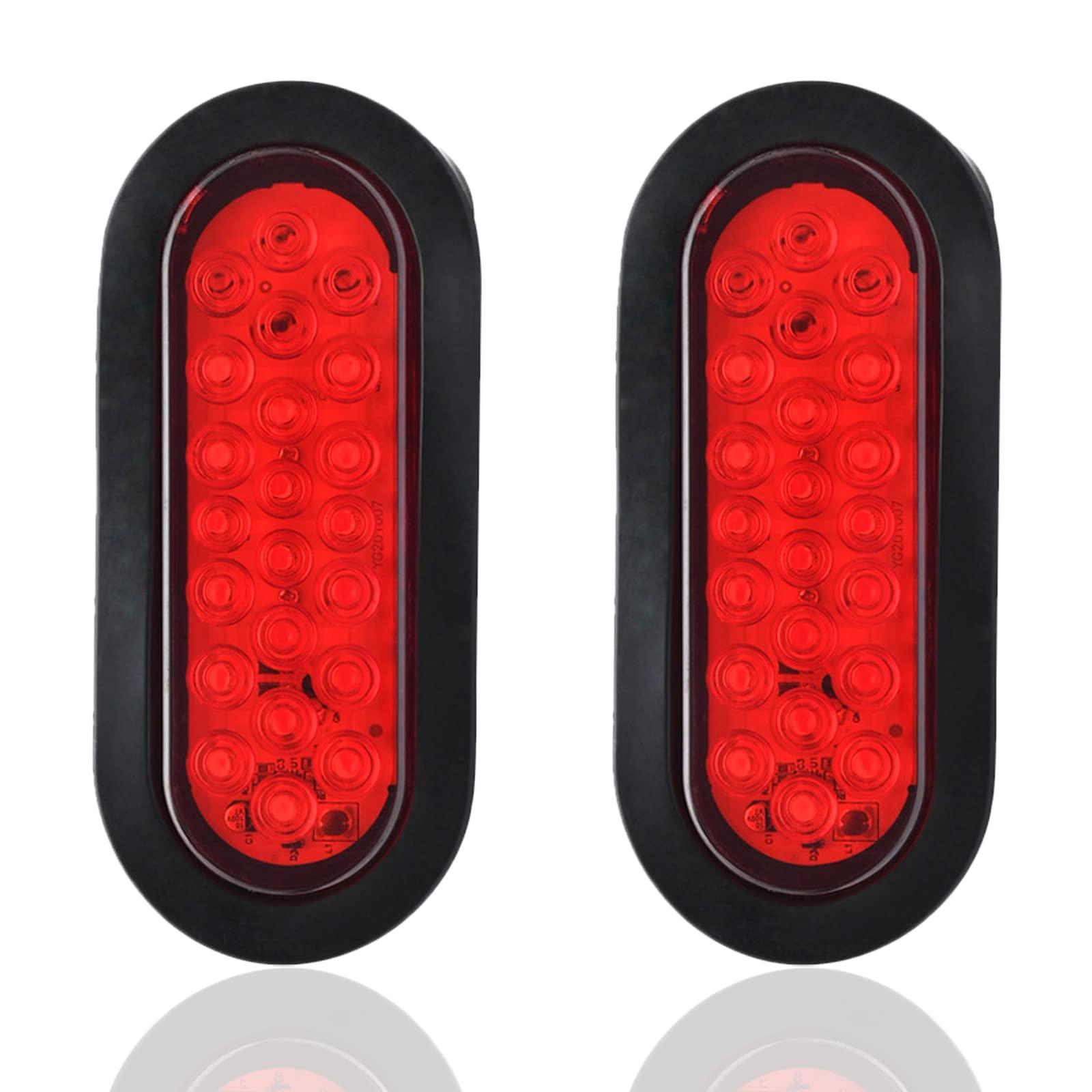 ALI2 Oval Red LED Trailer Lights Stop/Turn Tail Light 22 LED for Trailer Truck,2PCS