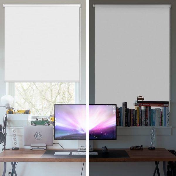 HIDODO Thermal Roller Window Blinds, Blackout Roller Blinds for Windows, Waterproof Fabric Blinds UV Protection Fit Bedroom, Living Room, Bathroom, Kitchen and Doors, 76 x 183 cm, White 2