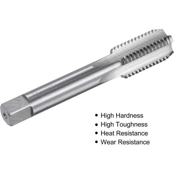 sourcing map Thread Milling Threading Tap M20 x 2.5, Metric Left Hand Machine HSS (High Speed Steel) 4 Straight Flutes Screw Tap H2 Tapping Machinist Thread Repair Tool 3