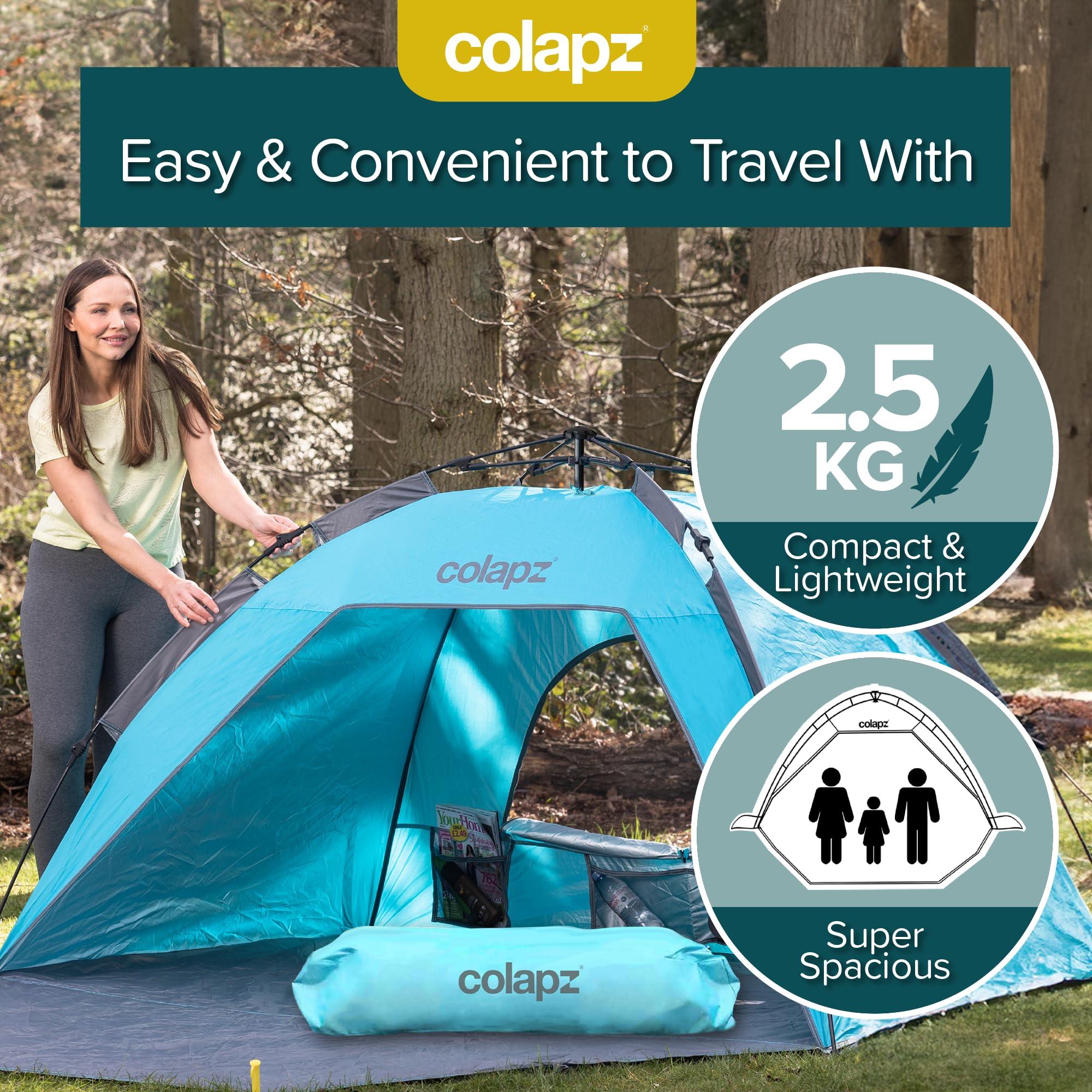 Colapz Pop Up Tent. Luxury Beach Tent. SPF50+ Beach Tents Shelters for Adults. Protective Baby Beach Tent. Easy To Use Pop Up Tents. Portable Wind Breaker, Beach & Sun Shelters. Baby Sun Shade Tent 1