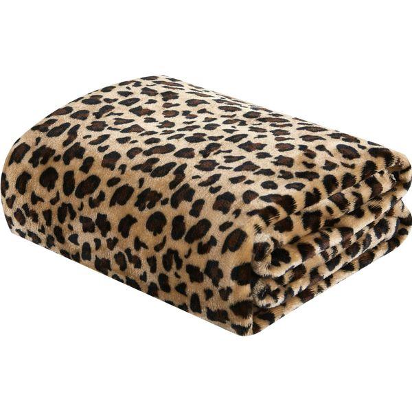 DREAMLANDING Fleece Throws For Sofa Bed Chair Soft Colorful Oversized, Decorative Ultra-Plush Throw Blanket (230x230cm, Cheetah) 2