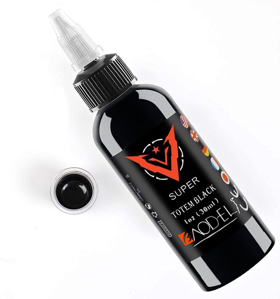 DLD All Purpose Tattoo Ink Pure Black Permanent Tribal Liner Outlining 60ml Stick and Poke Tattoos Microblading Pigment-Vegan (2 Ounce)