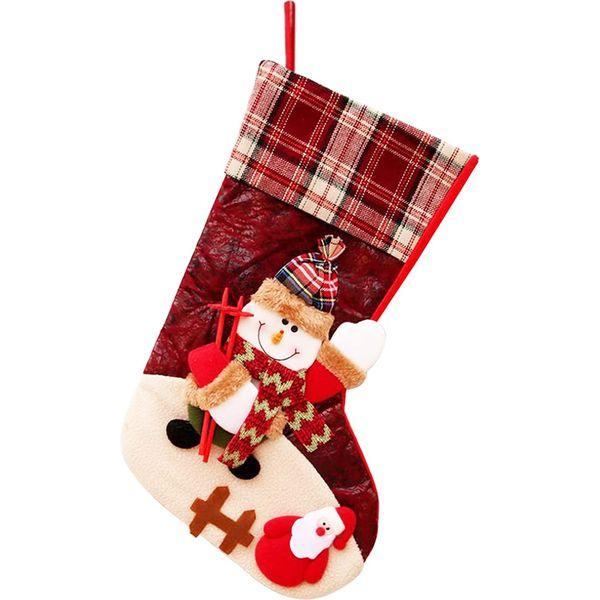 ZHUYAO Large Santa Stocking for Filling as Christmas Gift Bag Hanging Stockings for Fireplace Christmas Tree Gift Bag Candy Bag with Snowman 0