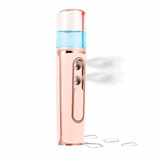 Nano Mist Sprayer, Portable Cool Mist Nano Facial Steamer, Handy Fine Mist Nano Facial Mister for Skin Care, Makeup, Eyelash[Pink] 0