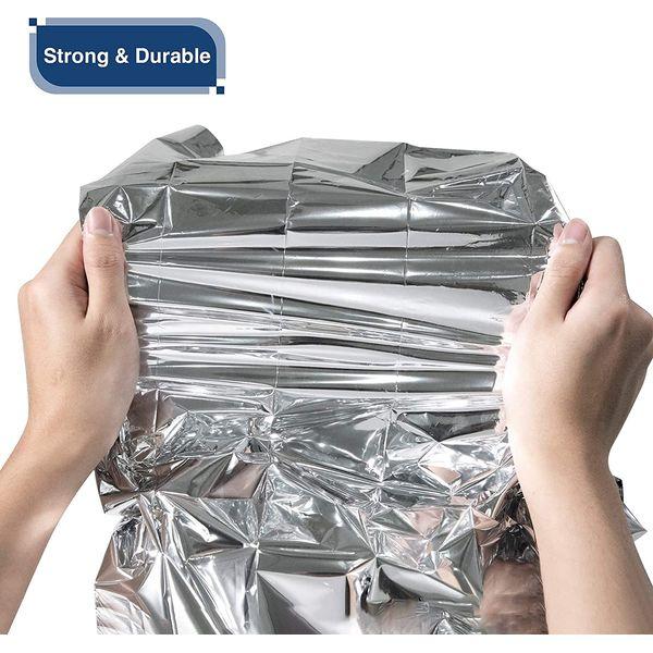Risen Emergency Foil Mylar Thermal Blankets - Retains 90% of Body Heat, High Reflective Space Safety Blanket - Ideal Supply for Survival, Outdoors, Camping, Hiking, First Aid (4 Silver 4 Gold) 2