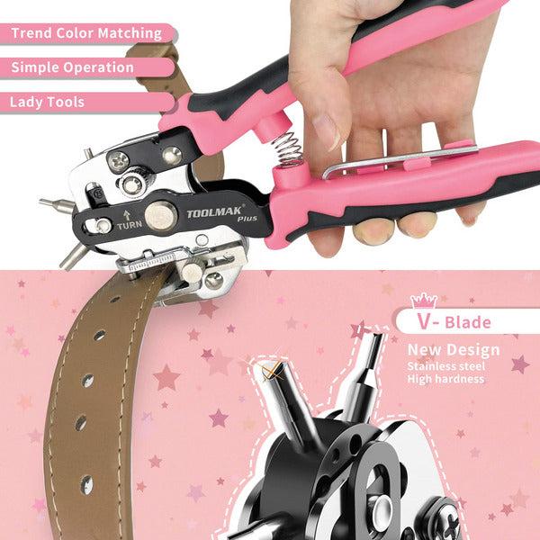 Leather Hole Punch Lady Tools Multifunction Hole Puncher, Very Effortless Get Perfect Holes for Leather and Belt, Gift for Mom, Daughter, Sister, Wife 1