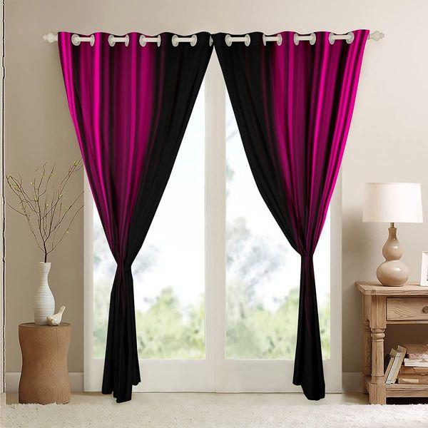 Abstract Ombre Curtains Kids Girls Boys Teens Peach Red and Black Window Curtains for Bedroom Living Room,Gradient Window Treatment W46*L72 Inch 3