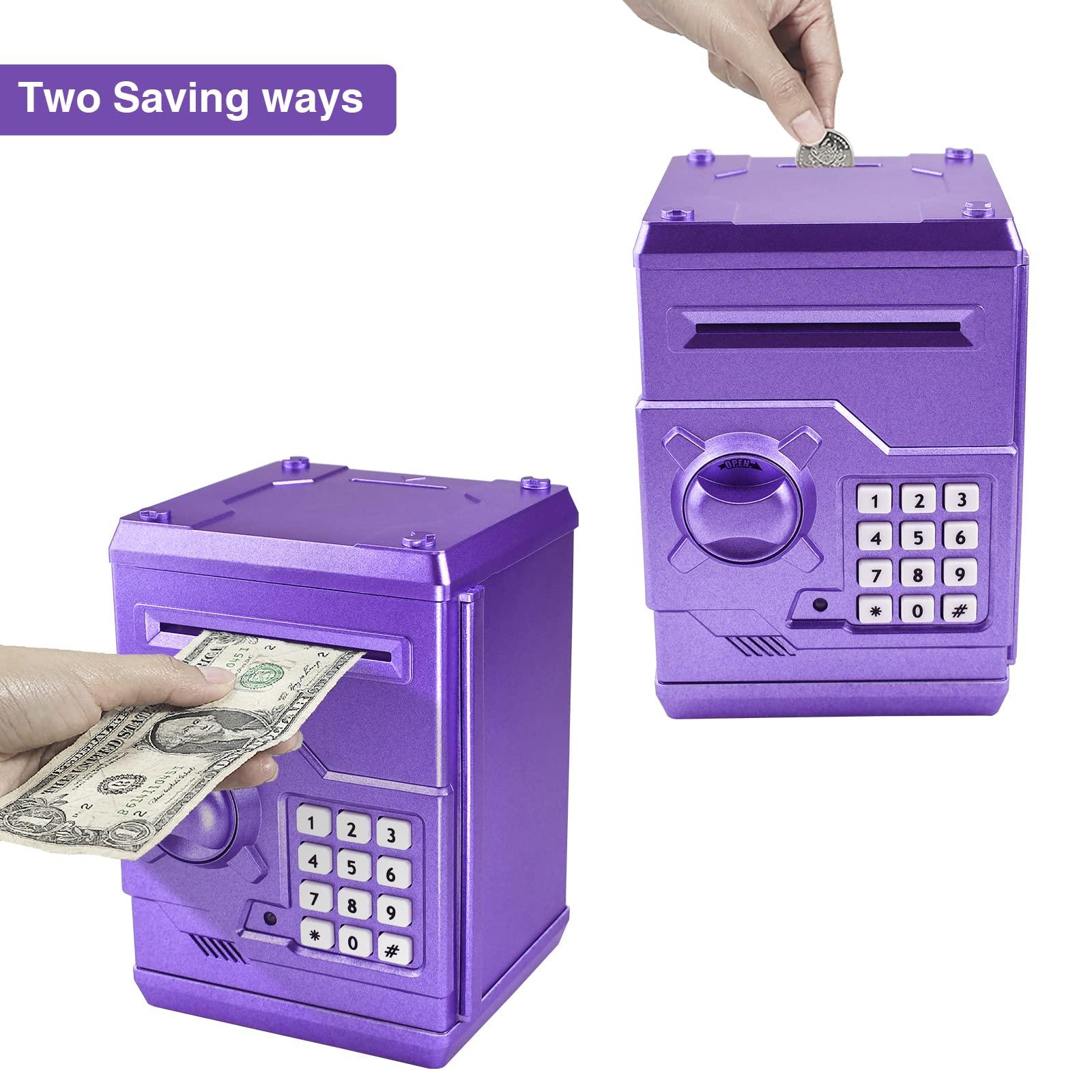 Saodom Mini Atm Piggy Bank Best Gift for kids,Money Counter Electronic Code Piggy Bank Safe Box Coin Bank for Boys Girls Password Lock Case 1