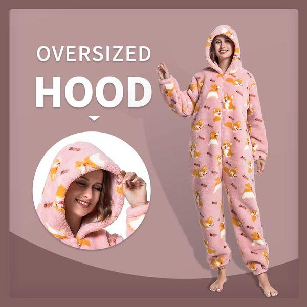 JULGIRL Unisex Adult Animal Onesie Fleece Pyjamas Cosplay Hooded Flannel Sleepwear Fluffy Plush Pajamas 2