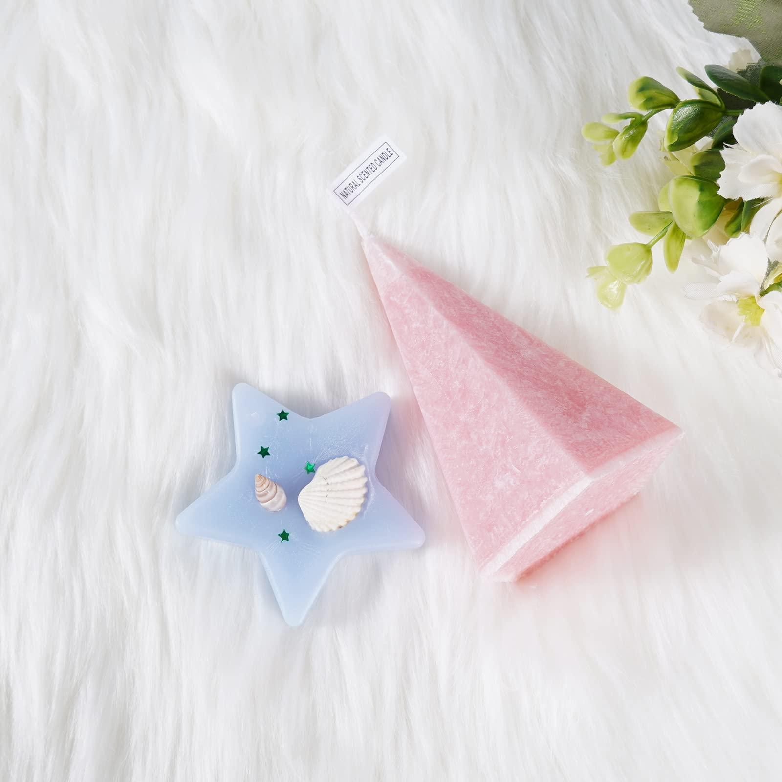 Soulnioi Geometric Cone Scented Candle(Rose), Fragrance Wax Scented Tablets for Wardrobe/Car(Ocean), Velvet Bunny Doll Charm Hanging(Pink), with Gift Box for Valentine's Day/Birthday/Anniversary 2